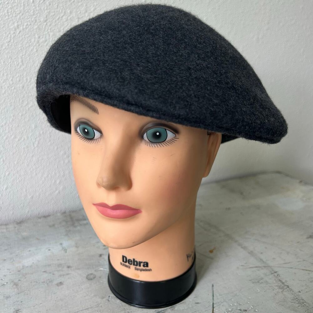 Lake of the Isles 100% Wool Flat Cap Charcoal Gray Ivy Driving Hat XL